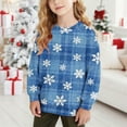 thumbnail image 2 of Lorytime Girls Sweatshirts for Kids Boys Christmas Snowflakes Plaid Shirt Crew Neck Long Sleeve Pullover Cute Tops Blue, 2 of 7