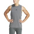 thumbnail image 3 of Camiseta sin mangas Adidas diseñada para entrenamiento y entrenamiento para hombre, color gris liso, 3 of 7