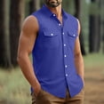 thumbnail image 6 of YSUEJPF Mens Sleeveless Button Down Shirt Summer Beach Tank Top (Available in Big & Tall), 6 of 7