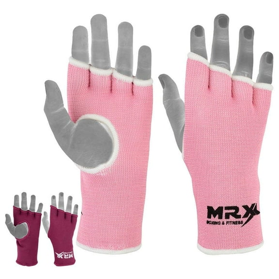 MRX Womens Training Boxing Inner Gloves Bandages MMA Fist Hand Wraps Protector Mitts (Pink, Large)