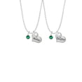 thumbnail image 2 of Delight Jewelry Crystal Green Channel Drop Mother & Daughter Heart Necklaces (Set of 2), 19"+2", 2 of 4