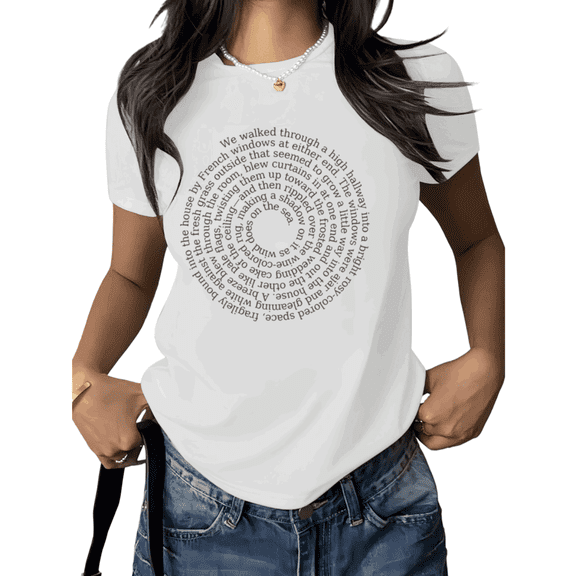 White Print Tshirt Classic Literature Graphic Tees Shirts Great Gatsby Book Lover Reader Vintage Book Aesthetic Casual Fit S 5XL Tops