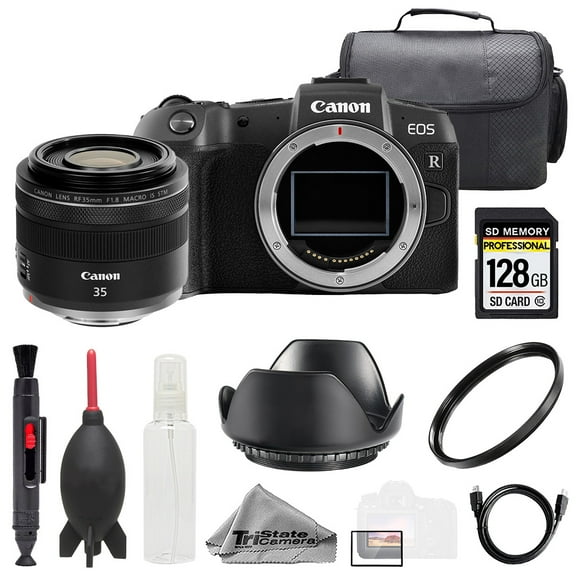 Canon EOS RP Camera   RF 35mm f/1.8 Macro IS STM Lens  128GB  Bag  UV Filter- Basic Kit (International Version)