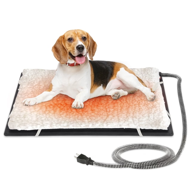 Farm Innovators Large Plastic Heated Pet Mat with Fleece Cover, 100W