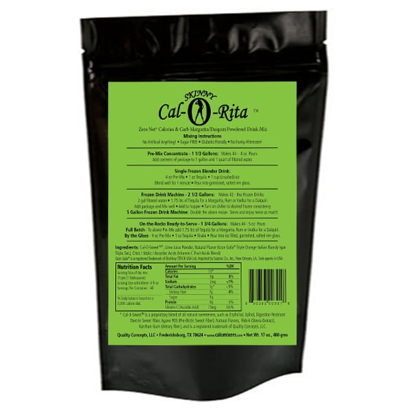 Cocktail Mix Skinny Cal-O-Rita (TM) Margarita Zero Calorie & Carb All Natural Powder, 44... by Private Label