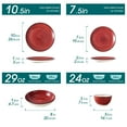 thumbnail image 3 of MALACASA 24 pcs Dinnerware Sets, Plates and Bowls Set for 6, Stoneware Dinner Set, Red, 3 of 8