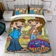 thumbnail image 4 of Maya y Miguel Conjunto de sábanas temático, trío de piezas, cómodo y amigable con la piel, diseño único, regalo de decoración para el hogar para familiares, amigos y fans,140cm *210cm, 4 of 6