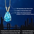 thumbnail image 2 of Gem Stone King 10K Yellow Gold Swiss Blue Topaz Pendant Necklace for Women | 3.73 Cttw | Gemstone November Birthstone | Pear Shape 12X8MM | With 18 inch Chain, 2 of 6