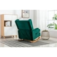 thumbnail image 5 of Lounge Accent Rocking Chair Upholstered Tall Back Rocker Chair Mid-Century Modern Rocking Armchair for Nursery, Living Room, Bedroom, with Solid PlyWood Frame and Rubber Wood Legs, Emerald, 5 of 7