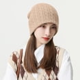 thumbnail image 2 of EnJoCho Unisex Winter Beanie With Stretchable Warmth Women Warm Solid Twist Knit Crochet Pile Pile Hat Pullover Cap Gender-Neutral Aran Knit Wool Beanie, 2 of 3
