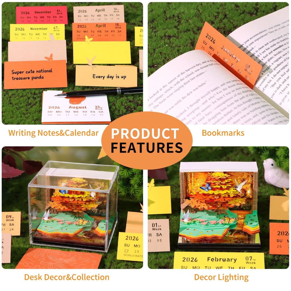 7829 Artistic 2026 Desk Calendar With 3D Crafted Design And Practical Removable Writing Pages