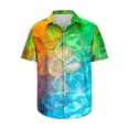 thumbnail image 2 of EQWLJWE Work Shirts for Men Novelty 3D Non-positioning Printed Short Sleeve Button Down Valentine/New Year Beach Party Casual Shirts for Trip, 2 of 5
