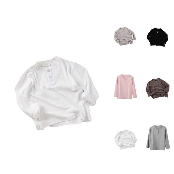 Long Sleeve Layering Tees for Girls, Comfortable Stretch Basic Tee Shirt, Soft Everyday Wear Kids
