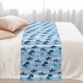 thumbnail image 2 of Summer Marine Life Bed Runner for Cal King Size Bed, Watercolor Octopus Shark Ocean Starfish Bubbles Soft Bedding Scarf Bedding Protector Slipcover Sofa Throw for Bedroom Hotel Guesthouse, 2 of 8