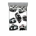 thumbnail image 2 of Modern Bedding Set with Sheet & Covers, Grey Cars from Various Angles Automobile Industry Theme Vehicle, Printed Bedroom Decor 2 Shams, 4 Sizes, Pale Sage Green White, by Ambesonne, 2 of 3