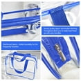 thumbnail image 3 of 3Pcs Crystal Clear PVC Travel Toiletry Bag Kit for Women Men, Waterproof Vinyl Organizer Makeup Bags with Zipper Handle Straps, Cosmetic Bag Pouch Carry on Airport Airline Compliant Bag Handbag, 3 of 10