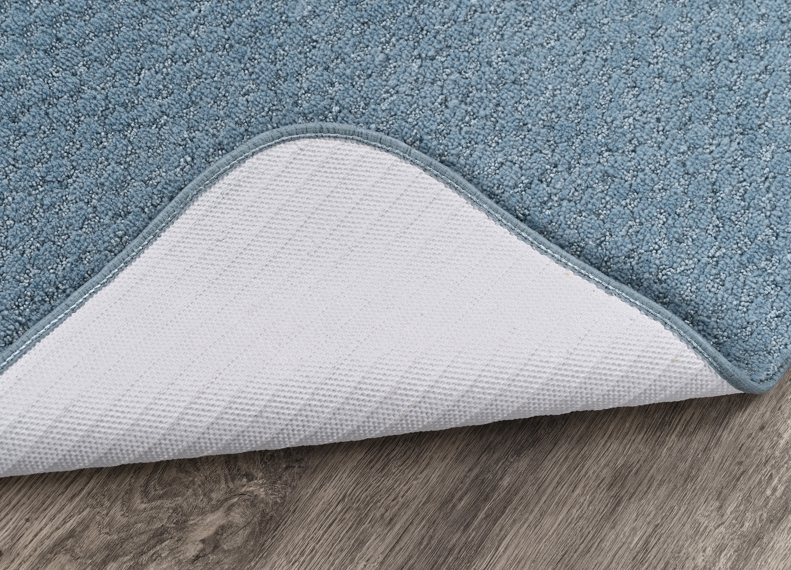 Garland Rug Cabernet Washable Nylon Bath Rug Set, 3 Piece Set (21"x34" Bath Rug, Contour Rug, & Toilet Lid) Basin Blue