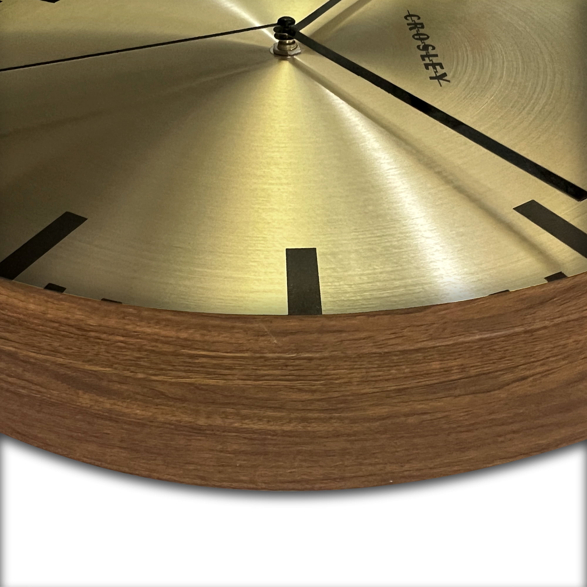 Westclox Elegant 14" Chestnut Woodgrain Wall Clock with Gold Dial – Classic Home Décor