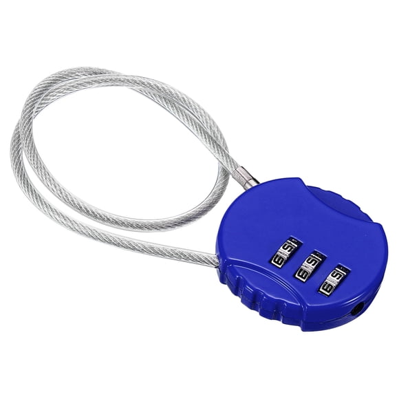 Uxcell Small Combination Lock 11.8 Inch, 1 Pack 3 Digit Padlock for Gym Locker, Blue