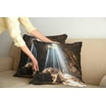 thumbnail image 2 of Ambesonne Nature Throw Pillow Cover 2 Pack, Sunbeams to Natural Cave, 18", Brown and Beige, 2 of 7
