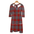 thumbnail image 2 of Clan Macfarlane Tartan Nœud Cœur Robe Évasée Design Mode Grande Taille Robe Ample Clan Macfarlane Tartan Rouge Écossais, 2 of 5