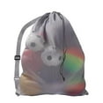 thumbnail image 2 of GSE Games & Sports Expert Grey 30""x40"" Heavy Duty Mesh Drawstring Bag Extra Large Sports Equipment Bag with Shoulder Strap for Soccer Basketballs Volleyballs Footballs Swimming Gear Laundry, 2 of 4