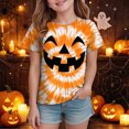 thumbnail image 3 of Futezty Kids Halloween Shirt Girls Boys Funny Spooky Tie Dye Shirts Pumpkin Face Short Sleeve Fall Tee Top 12M-13T, 3 of 5