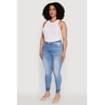 thumbnail image 3 of Womens Plus Size WAX Stylish High Waisted Crinkle Hem Skinny Jeans, 3 of 5