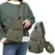 thumbnail image 1 of Cartera de pecho al aire libre con cremallera gruesa en verde para hombres y mujeres, mochila para excursionismo multipropósito, cartera de pecho cruzada, cartera mensajera, 1 of 6