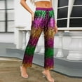 thumbnail image 5 of Olyvenn Mardi Gras Outfit for Women Sequin Trendy Mardi Gras Party Sexy Elastic Waist Glitter Dance Pants Holiday Outfit Multicolor 20-22, 5 of 9