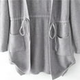 thumbnail image 5 of Lovskoo 2024 Cardigan Sweaters for Women Long Sleeve Tops Waistband Knit Shirt with Pockets Hooded Sweater Jacket Gray, 5 of 7