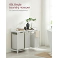 thumbnail image 4 of 3 Section Laundry Hamper with shelf Laundry Sorter with 3 Pull-Out and Removable Bags for Bathroom Laundry Room White, 4 of 7