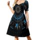thumbnail image 2 of Vestido de manga corta con calavera y plumas de búfalo (azul) ropa de mujer vestidos elegantes y elegantes de Corea de tallas grandes, 2 of 7
