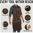 thumbnail image 3 of Brown Waxed Canvas Gardening & Work Apron with Waterproof, Fully Adjustable, Durable, Comfortable Protection, 3 of 7