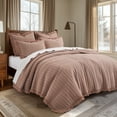 thumbnail image 3 of Levtex Home - Wilhemina Quilt Set - Twin Quilt and One Standard Sham - Solid Ruffled - Dusty Rose - Quilt (68x86in.) and Sham (20x26in.) - Reversible - Cotton, 3 of 9
