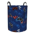thumbnail image 2 of PAYOHTO Foldable Laundry Room Hamper Bucket Waterproof Bathroom Basket for College Student Living Room Storage Pillows Blankets Graffit Blue Joystick Sign Game, 2 of 8