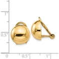 thumbnail image 4 of 14K Yellow Gold Non-Pierced Half Ball Omega Back Earrings (12 X 12) Made In Puerto Rico h629, 4 of 5