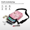 thumbnail image 7 of HELLHERO Polyester Adjustable Shoulder Strap Crossbody Bag with Zipper Closed Crossbody Bags for Travel Daily Use(Pink Roses on Light Pink), 7 of 7