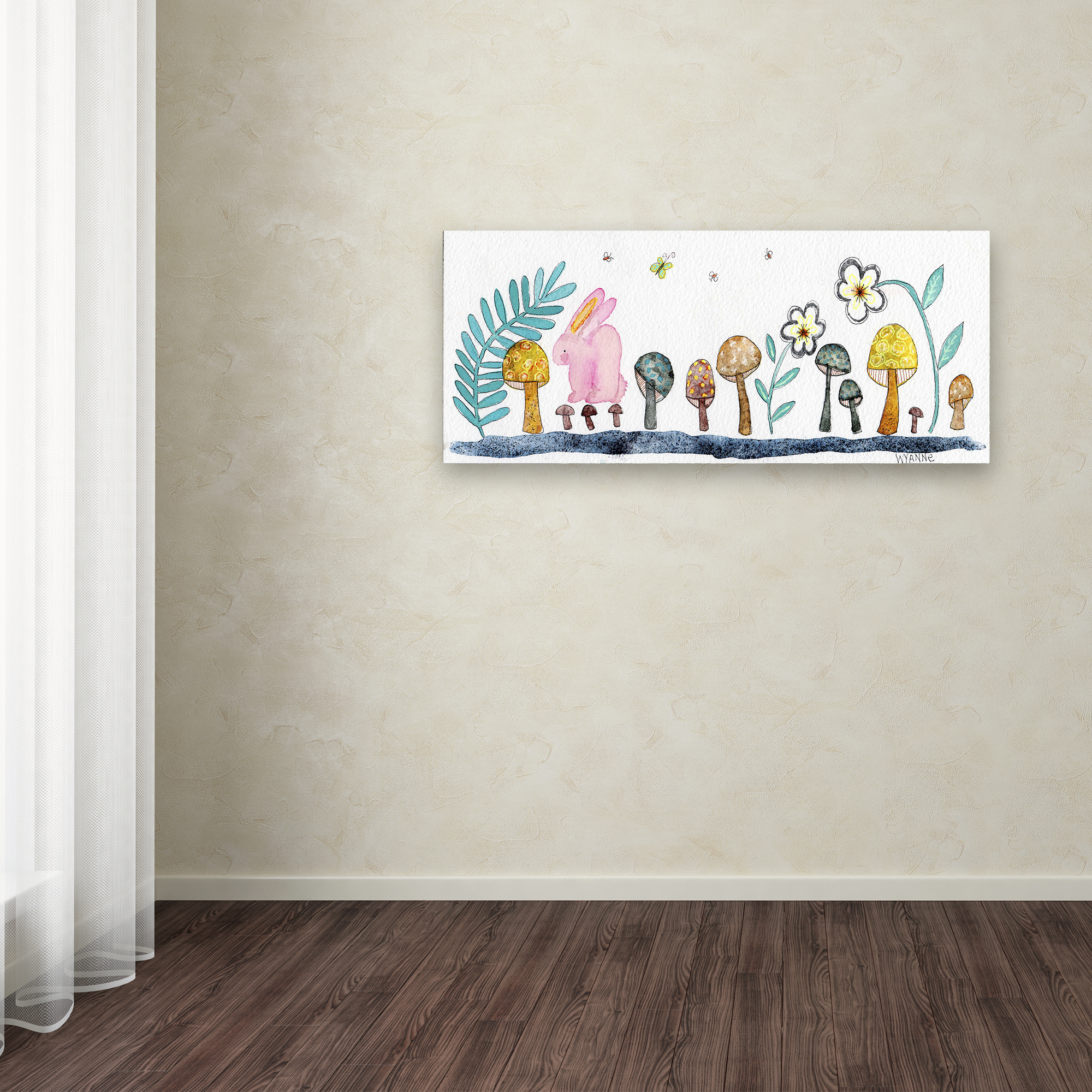 Trademark Fine Art 'Simple Pink Bunny' Canvas Art by Wyanne