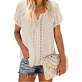 thumbnail image 2 of Camisa de manga corta para mujer, camisa de mujer transpirable con escote en V, camisa de mujer con cuello en V, diseño de clase mundial, 2 of 6