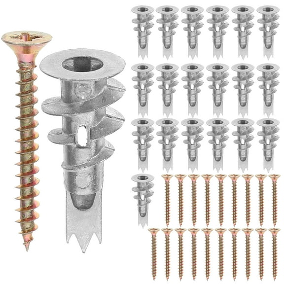 20 Sets Cavity Wall Anchors Screws Hollow Wall Anchor Hollow Door Anchors Dry Wall Anchors
