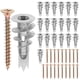 thumbnail image 2 of 20 juegos de anclajes y tornillos autoperforantes para paneles de yeso, anclajes de pared huecos con tornillos, 2 of 6