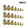 thumbnail image 3 of Graflsoa 90PCS Carbon Steel Zinc Plated Flat Head Rivet Nuts Assortment Kit - M3/M4/M5/M6/M8/M10/M12 Sizes Included, 3 of 7