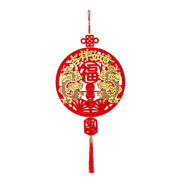 Decoración de Año Nuevo Chino Decorativa China 2024 Colgante de Borla de Dragón para estilo C