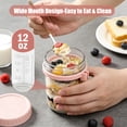 thumbnail image 3 of 4 Pack 12oz Overnight Oats Containers with Lids and Spoons, Glass Oatmeal Containers, Mason Jars with Airtight Lids, Meal Prep Food Storage Container for Yogurt, Oatmeal, 3 of 9