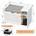 thumbnail image 3 of Roromall Wood Cat Litter Box Enclosure with Top Opening for Small Cats, Privacy Cabinet Furniture Hidden House, Easy Cleaning, 3 of 6