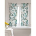 thumbnail image 3 of Teal Paisley Floral Tier Curtains 45 Inch Length,Sheer Curtains for Bedroom Living Room Window Boho Ethnic Tribe Traditional Rod Pocket Drapes Kitchen Curtains Small Half Window 27.5"x45" 2 Panels, 3 of 7