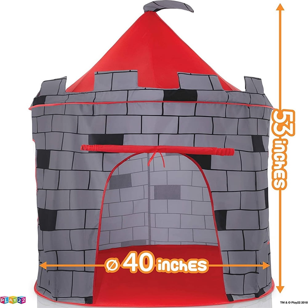 Kadyn Playhouse Castle Pop Up Tent, Outdoor Indoor Big Tent with Ocean Ball, Portable Children's Play Tent for Indoor and Outdoor, Red Kadyn Playhouse Castle Pop Up Tent, Outdoor Indoor Big Tent with Ocean Ball, Portable Children's Play Tent for Indoor and Outdoor, Red