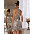thumbnail image 2 of Women's Halter Sexy Transparent Sequin Dress Mini Club Night Out See-Through Dance Party Beach Evening Dresses, 2 of 5