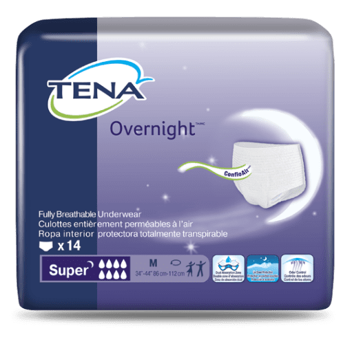 TENA Overnight Super Protective Heavy Absorbency Underwear, 14 Ct